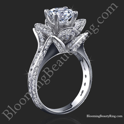 1.37 ctw. Small Blooming Beauty Flower Engagement Ring