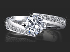 .50 ctw twisted setting 4 prong palladium round diamond engagement ring