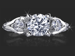 .80 ctw. Channel Set w/ Fancy U Shaped Diamond Prong Engagement Ring