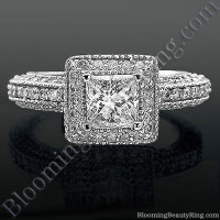 Crown Halo Diamond Engagement Ring