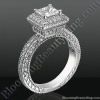 Crown Jewel Podium Halo Diamond Engagement Ring