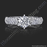 High Quality 6 Prong Modified Cathedral Engagement Setting Laying Down