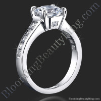 Invisible Channel Set Princess Diamond Ring Wide Band with Hidden Square Diamonds - bbr422