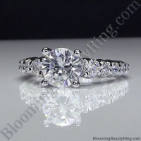 Antique Style Engagement Ring with Large Graduated Diamonds - bbr593
