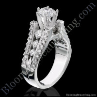 Diamonds On The Tips Modified 6 Prong Cathedral Split Band Princess Cut Ring