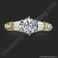Tiffany Style Beveled Diamond Engagement Ring - bbr253