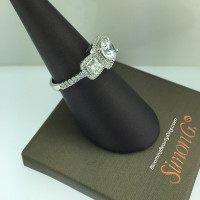 Simon G Elite 3 Stone Diamond Engagement Ring