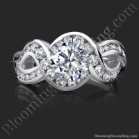 Crossover Style Band with Swirling Graduated Round Accent Diamonds - bbr452