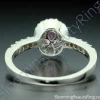 .89 ctw. Diamond and Oval Pink Halo Sapphire Ring - 2