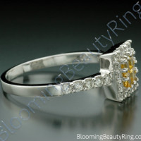 .69 ctw. Invisible Set 4 Yellow Sapphire Diamond Ring - 2