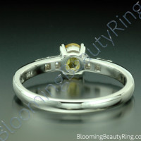 .64 ctw. Oval Yellow Sapphire and Princess Diamond Ring - 3