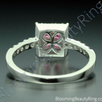 .76 ctw. Invisible Set with 4 Pink Sapphires and Diamond Ring - 2