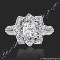 Diamond Princess Lotus Flower Ring