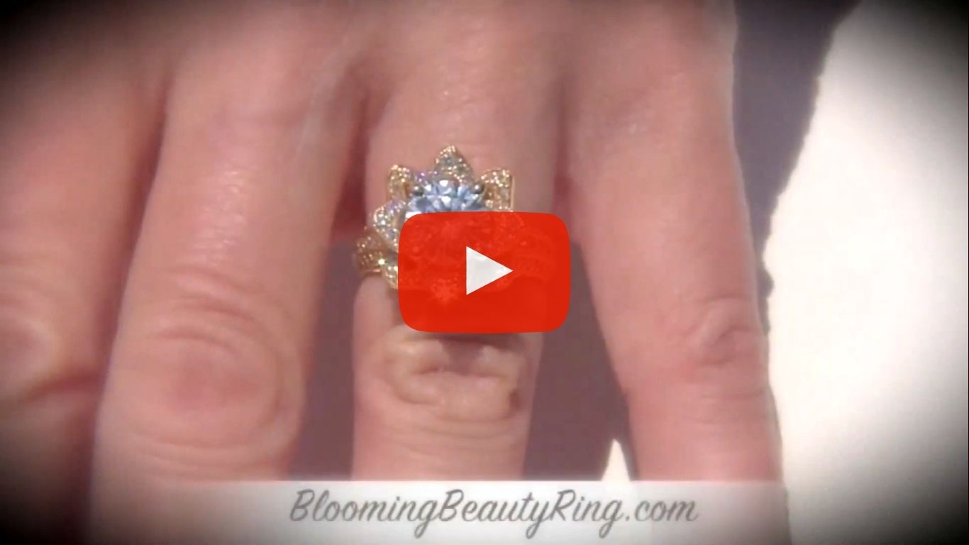 1.78ctw Yellow Gold Large Hand Engraved Blooming Beauty Flower Diamond Engagement Ring – bbr434ygen on the finger video