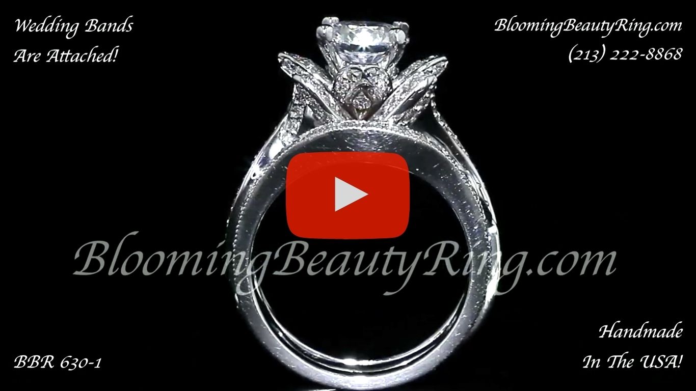 The Original Lotus Swan Double Band Flower Ring Set – bbr630-1 close up standing up video