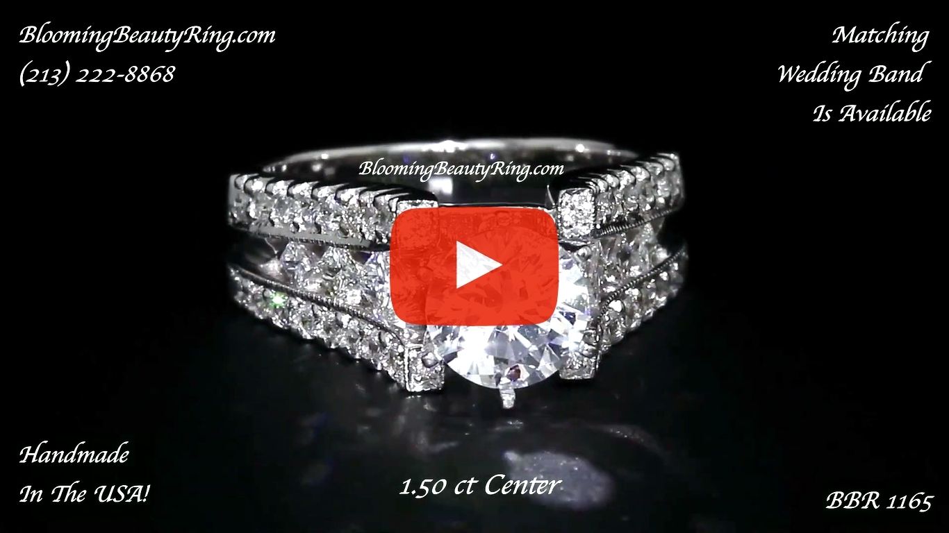 Diamonds On The Tips Modified 6 Prong Cathedral Split Band Princess Cut Ring – bbr1165 laying down new video