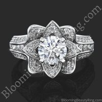 1.38 ctw. Original Small Blooming Beauty Flower Ring polished