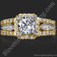 Queen's crown Mid Split Shank Diamond Engagement Ring 