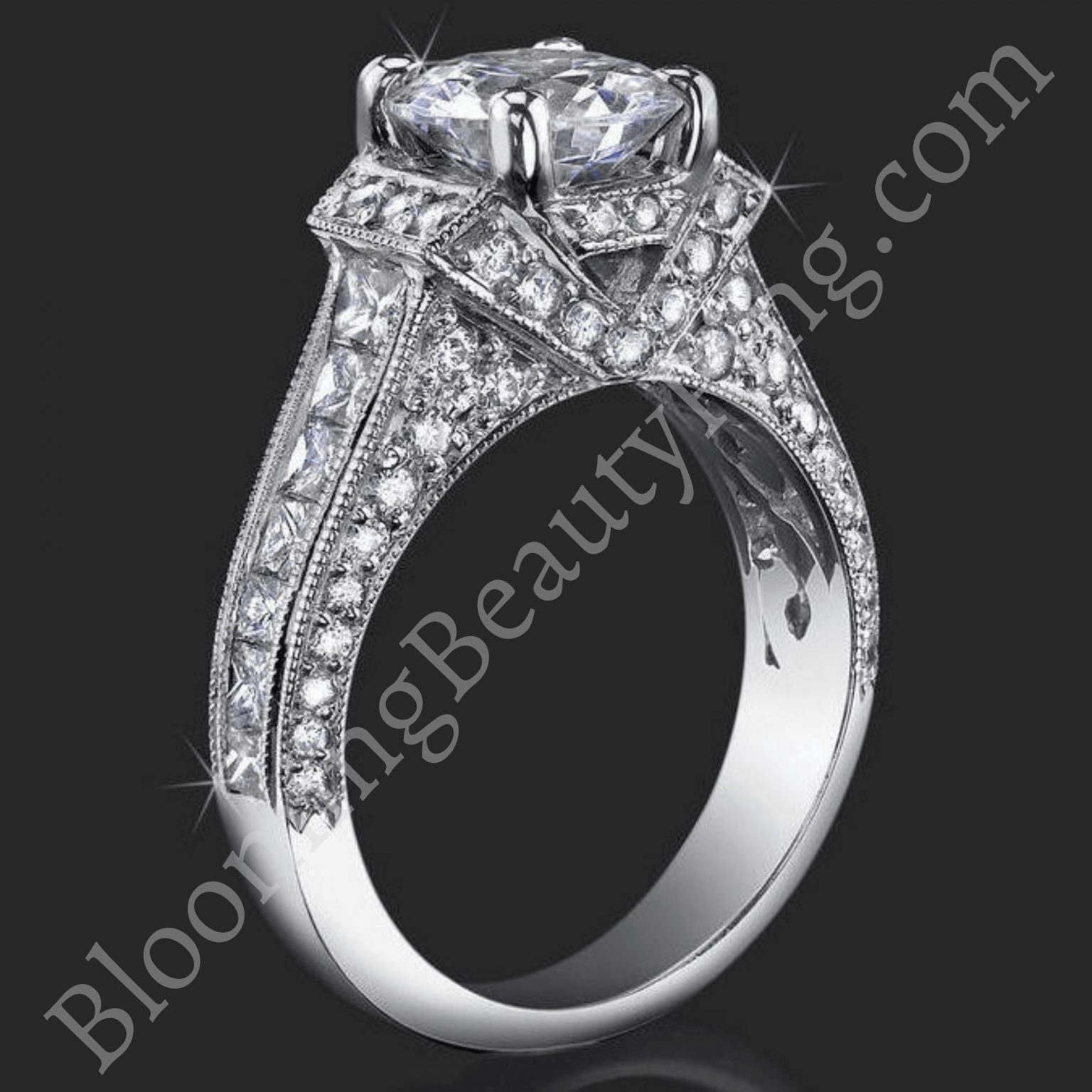Fit for a Queen Engagement Ring Showcasing Nearly 2 Carats of Scintillating Diamonds