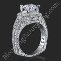 1.32 ctw. Ring of Art Diamond and Engraved Engagement Ring standing up