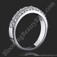 1.08 ctw. 3 Column Micro Pave 6 Prong Diamond Engagement Ring Set - bbr189e-189b wedding ring