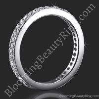 .94 ctw. Halo Bezel Millegrain Diamond Engagement Ring Set - Wedding Band