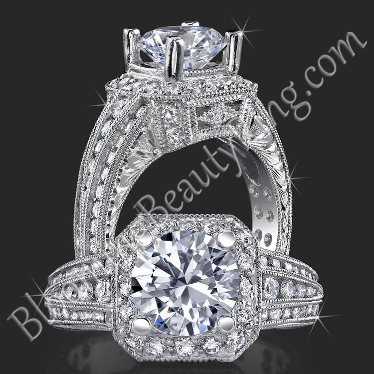 Crown European Style Diamond Engagement Ring