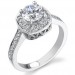 .38 ctw. Halo and Millegrain Diamond Engagement Ring - Different Angle