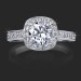 .38 ctw. Halo and Millegrain Diamond Engagement Ring Laying Down
