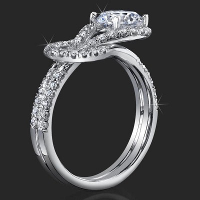 .45 ctw. Micro Pave Set Ultimate Knot Diamond Engagement Ring - bbr512