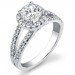 .50 ctw. Channel Stepped Halo Split Shank Engagement Ring - Angled View