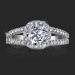 .50 ctw. Channel Stepped Halo Split Shank Engagement Ring Top View