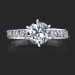 .55 ctw 6 Prong Claw Channel Set Engagement Ring Top View