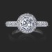 .56 ctw. Halo Bezel Millegrain Diamond Engagement Ring Laying Down