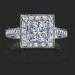 .58 ctw. 30 Diamond Square Halo and Pave Set Engagement Ring Top View