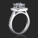 .58 ctw. 30 Diamond Square Halo and Pave Set Engagement Ring Setting