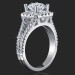 .60 ctw. 60 Diamond Split Shank Short Halo Engagement Ring Setting