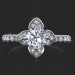 .75 ctw. Petite Pave Set Diamond Flower Engagement Ring Top View