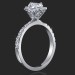 .75 ctw. Petite Pave Set Diamond Flower Engagement Ring Setting