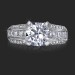 1.00 ctw. Princess Channel and Round Pave Set Diamond Engagement Ring - Top View
