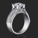 1.00 ctw. Princess Channel and Round Pave Set Diamond Engagement Ring Setting