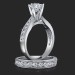 1.00 ctw. Tapered Millegrain 6 Prong Tiffany Diamond Engagement Ring Set