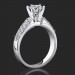 1.08 ctw. 3 Column Micro Pave 6 Prong Diamond Engagement Ring Set - Engagement Ring by Itself