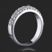 1.08 ctw. 3 Column Micro Pave 6 Prong Diamond Engagement Ring Set - Wedding Band by Itself