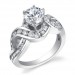 1.20 ctw. 4 Curved Channel Set Diamond Engagement Ring Right Angle