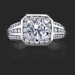 1.35 ctw. Regal Designed Deep Set Round Diamond Engagement Ring - Top View
