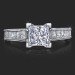 1.50 ctw. Extravagantly Detailed Princess and Millegrain Engagement Ring Top View