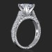 1.50 ctw. Extravagantly Detailed Princess and Millegrain Engagement Ring Setting