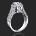 1.65 ctw. Baguette and Round Halo Style Diamond Engagement Ring Setting