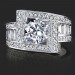 1.85 ctw. Double Seven Round and Baguette Engagement Ring - Top View
